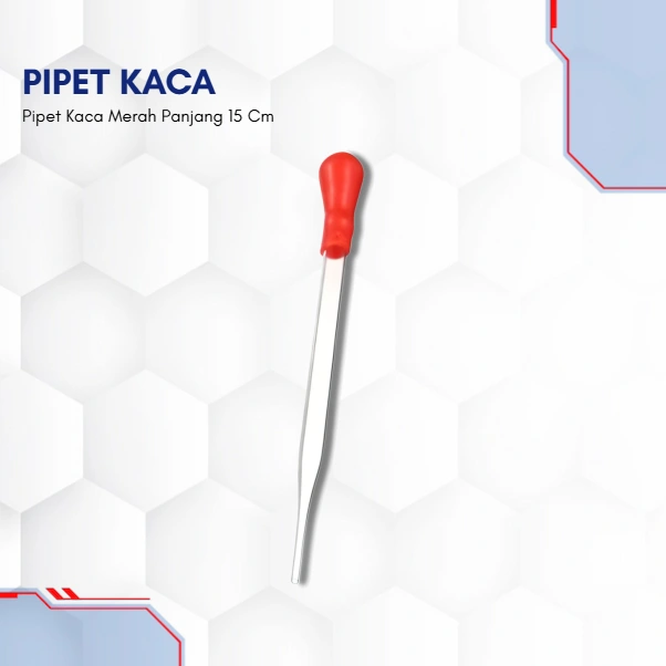 Pipet Kaca Merah Panjang 15 Cm