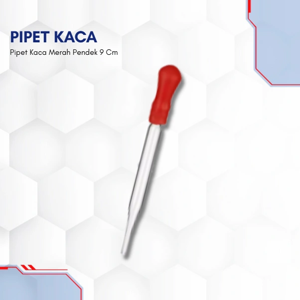 Pipet Kaca Merah Pendek 9 Cm